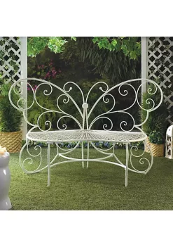 Summerfield Terrace White Butterfly Garden Bench
