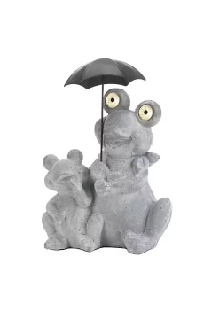 Summerfield Terrace Frogs with Umbrella Solar Garden Light