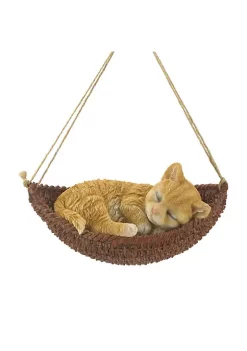 Summerfield Terrace Napping Kitten on Hammock Hanging Figurine